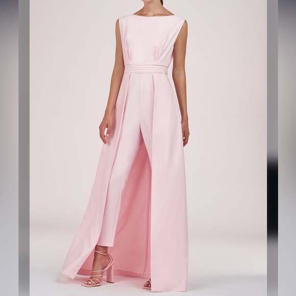 Kay Unger Demi Bateau Neck Walk-Thru Jumpsuit Size 14 NWT - Picture 3 of 8